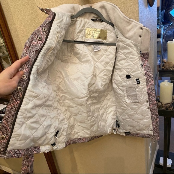 BODY GLOVE Girls Kids Pink Brown Plaid Belt Hoodie Ski Snowboard Jacket Size 12Y - Picture 4 of 12